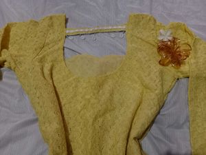 Yellow Textured Long Sleeve kurti