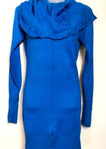 Blue Sweater Dress( Fully Stretchable)