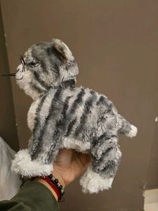 Cute Gray Striped Cat Plush Toy