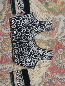 Embroidered Velvet Blouse