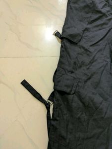 Black Wide Leg Cargo Pants