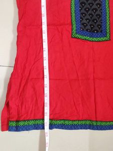 Red Tunic Top - Bohemian Style