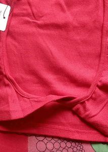 Red Long Sleeve Crop Top