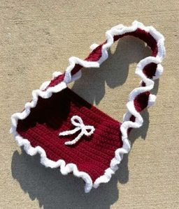 Crochet Ruffle Hand bag