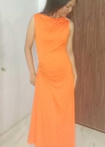 Vibrant Orange Maxi Dress