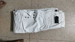 Cream Cargo Pants with Eyelet Details