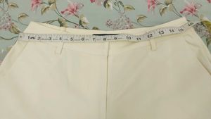 madame off white trouser with belt
