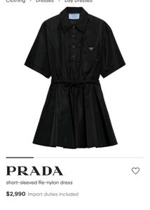 Prada Black Re-Nylon Short-Sleeved Dress
