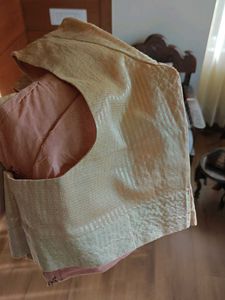 Gold Peach Saree+ 2 blouses