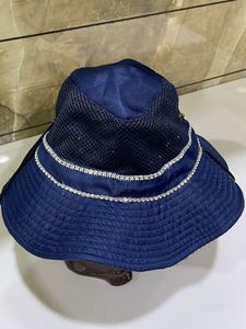 Navy Blue Bucket Hat with Mesh Detail