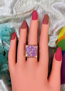 Sparkling Square Statement Ring