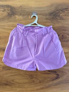 Light Purple Paperbag Shorts