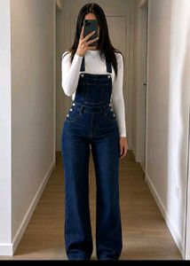 Women's Dark Wash Denim Overalls