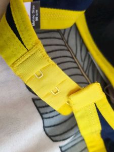 Floret Navy Blue &amp; Yellow Bra