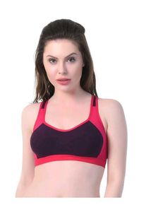 2 Racerback Sports Bras + brown handbag.