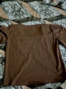 brown crop top with bow