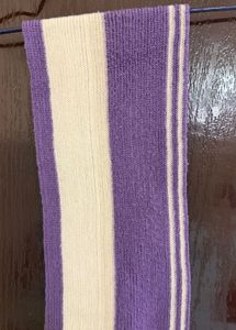 Purple &amp; Cream Striped Scarf