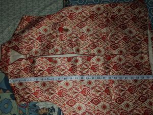 Elegant Red &amp; Cream Ethnic Nehru Jacket with Ikat-