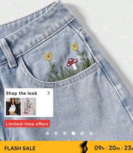 Embroidered Denim Jeans