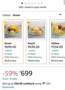 MARKET 99 Fruit Wire Basket for Storage Kitchen Net Cover Vegetable for Dining Table Kitchen Drainer Multi Use Metal Serving Organizer Fruit Bowl Iron Green