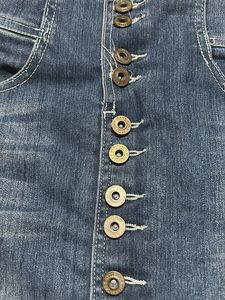 Denim Button-Up Skirt