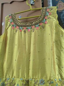 new yellow etnic gown for party wear