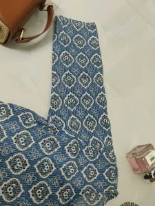 Blue Geometric Print Kurta💙✨🤍