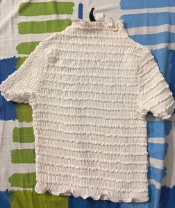 Smocked Mock Neck Top
