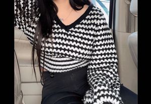 Stylish Black &amp; White Knit Sweater