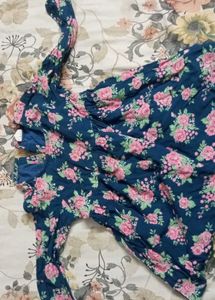 Blue Floral Print Dress
