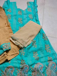 Teal Embroidered Salwar Kameez Suit