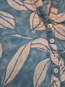 Blue Leaf Print Kurta