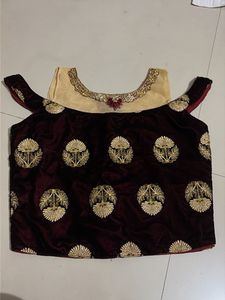 Embroidered Velvet Blouse