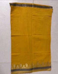 Golden Mustard Yellow Saree with border