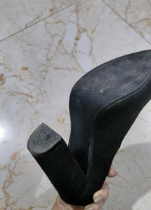 Classic Black Suede Block Heels