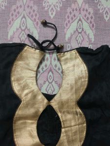 Black Designer Blouse for Women | Stylish Open Bac