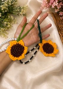 Handmade Crochet Sunflower Necklace