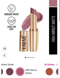 Lakme High Impact Matte Lipstick - Mauve