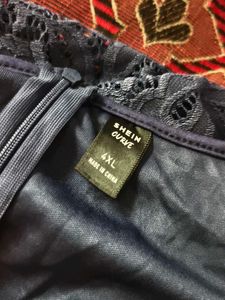 I. Elegant Navy Lace Wrap Dress