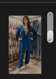 NEW Mirror Blue C Cut Kurta With Pant