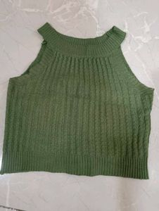 Green helter neck Knit Top