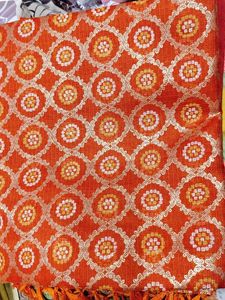 Beautiful Orange Brocade sareee