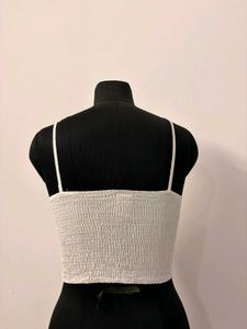 White Eyelet Cropped Cami Top