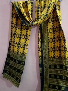 Beautiful yellow &amp; black Cotton Dupatta