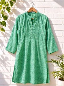 Green Printed Kurta