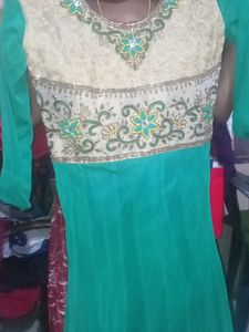 Embellished Teal Ethnic Gown