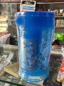 TRANSPARENT 1 JUG & 6 GLASS SET ( BLUE COLOR)