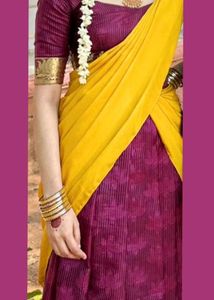 Vibrant mustard Yellow and grape dhavani