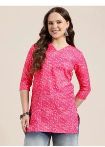 Vibrant Pink Printed Kurta