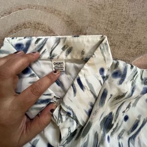 Abstract Print Oversized Shirt